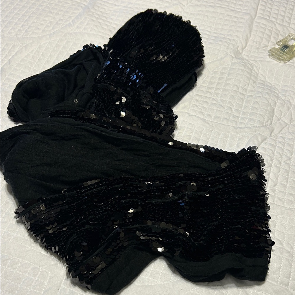 Express Black Sequin Scarf